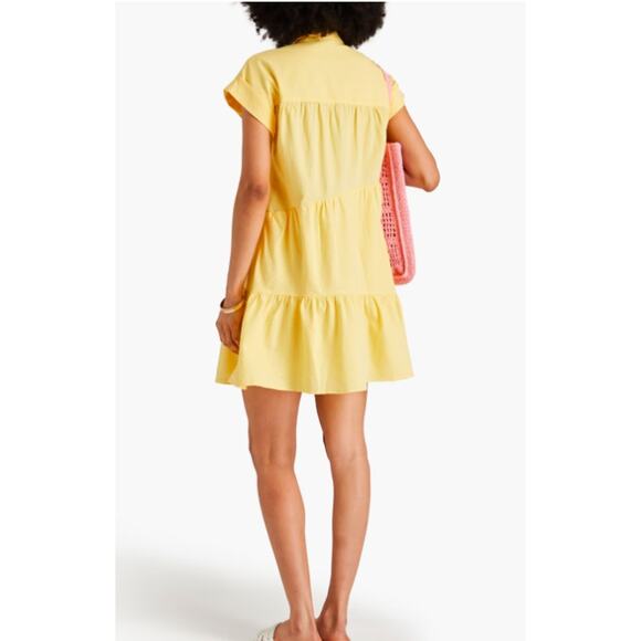 VERONICA BEARD Harrow tiered cotton-blend seersucker mini shirt dress NWT 398 XS - Picture 3 of 10